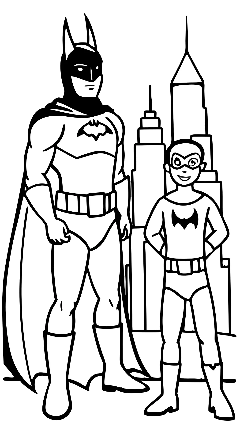 Páginas para colorear de Robin y Batman